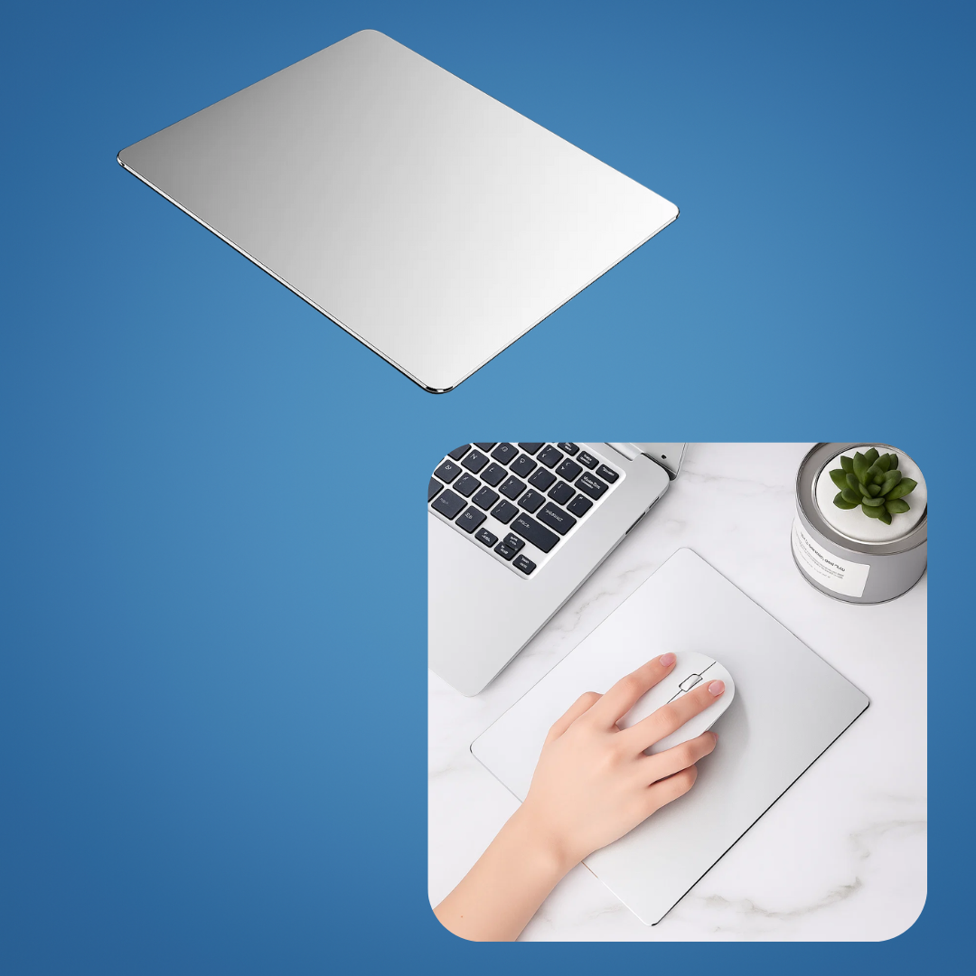 AlumaGrip | Aluminium Mouse Pad – Precision Glide – Rigid Aluminium – Non-Slip Stability – Durable Easy-Clean Surface – Work & Gaming Use