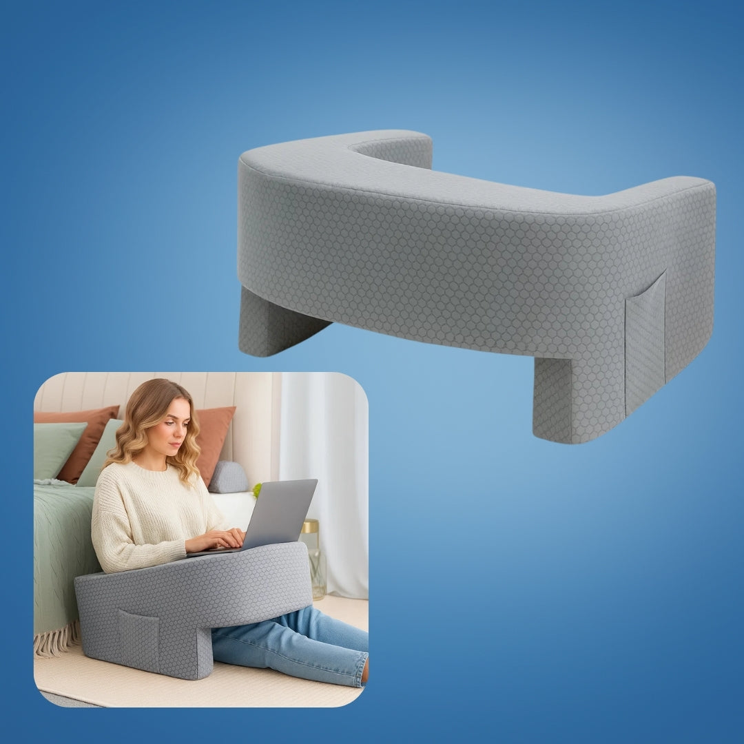 PostureCush | Reading Pillow with Arms – Better Posture for Bed & Sofa – Memory-Foam Arm-Rest Cushion – Adults Watching TV & Gaming