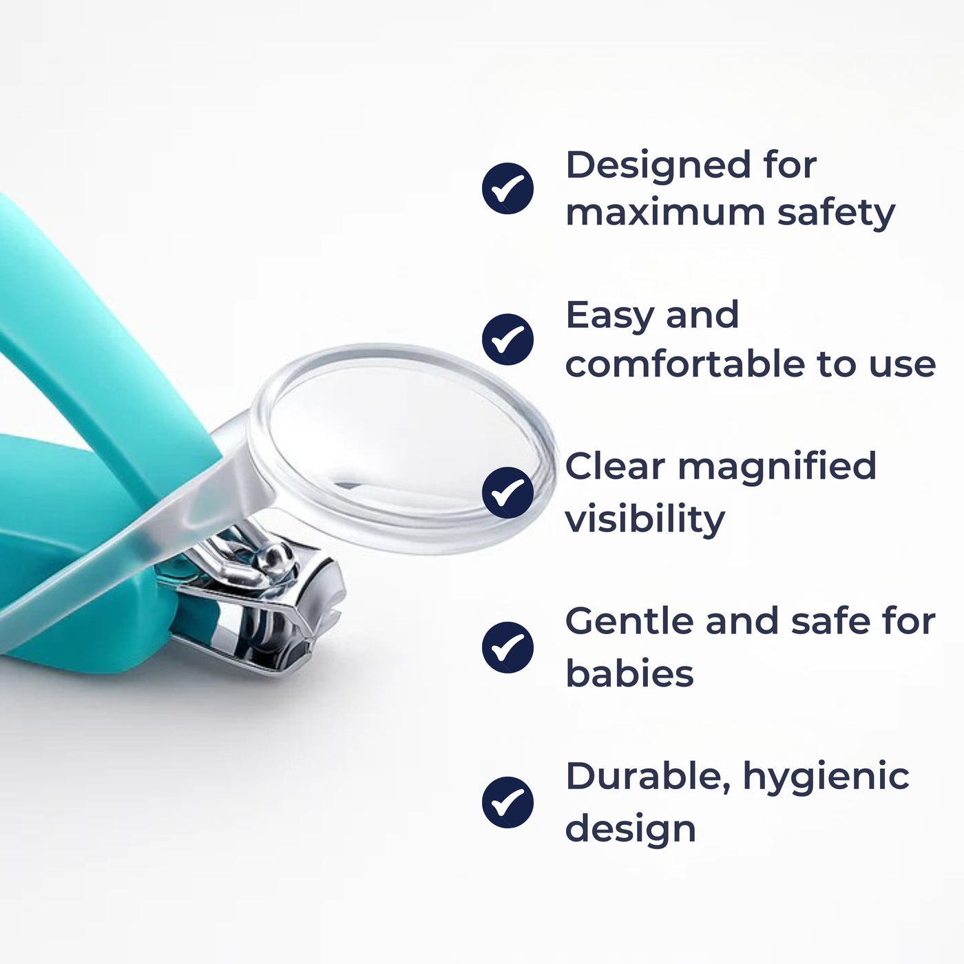 TinyFocus Groom | Baby Nail Clippers – Built-in Magnifier – Stainless Steel Blades – Safe Grip for Newborns & Infants