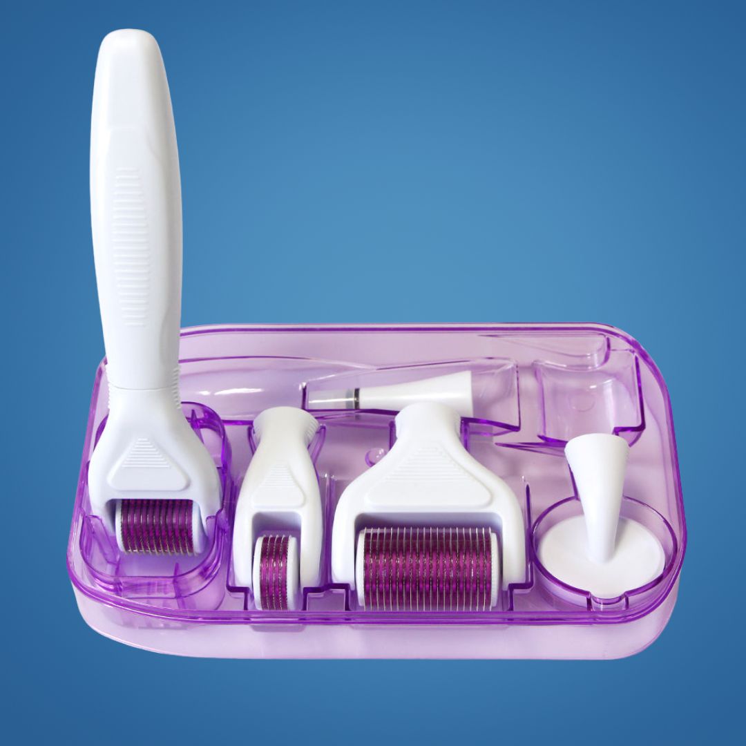 DermaGlow Microneedling Derma Roller Kit – Anti-Ageing – Titanium Needles – Home Skincare for Women