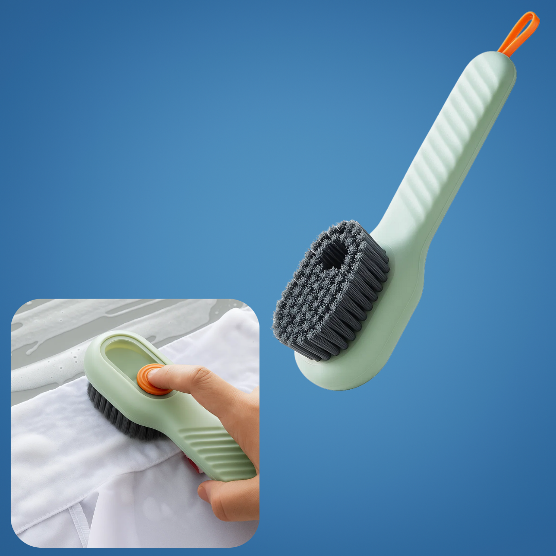 CleanStride | Trainer Cleaning Brush – Built-in Soap Dispenser – Soft Non-Scratch Bristles – Quick Shoe Cleaning – Protects Delicate Materials