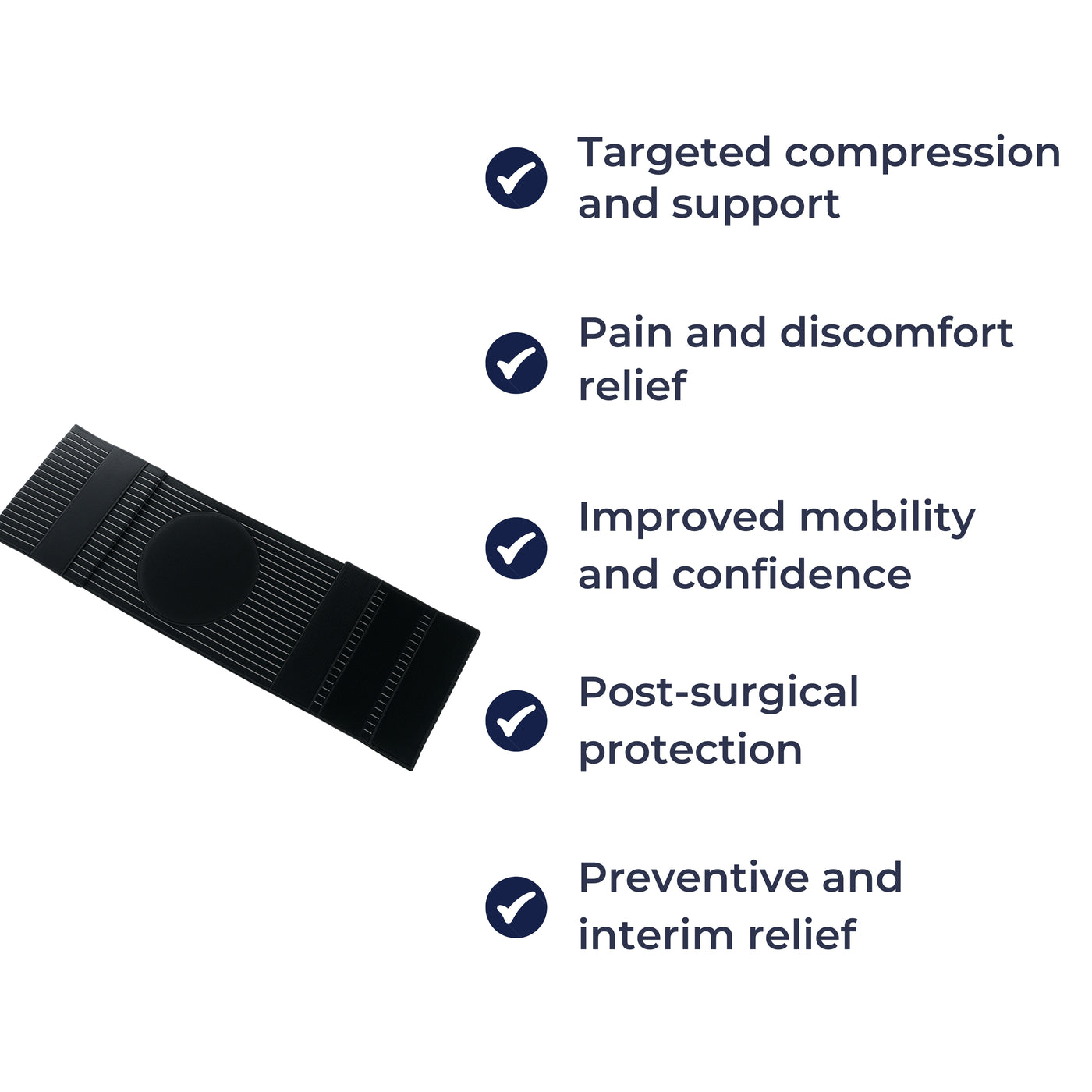 CoreRelief | Umbilical Hernia Belt – Adjustable Pad Support – Breathable Compression – Discreet Pain Relief for Daily Wear