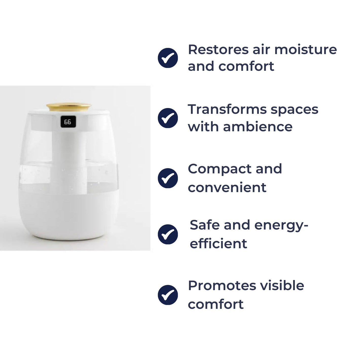 MistEase | Humidifier & Aroma Diffuser – Quiet Night-Light Mode – 1300 ml Tank – Dry Air Relief for Bedroom & Nursery