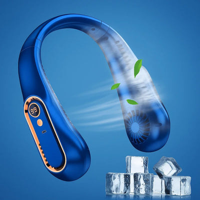 CoolEase | Portable Neck Fan – Hands‑Free Bladeless Cooling – Five‑Speed USB‑C – Travel Office Commuters