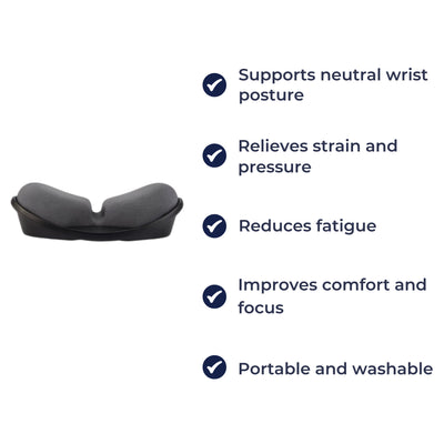 WristEase | Ergonomic Wrist Rest – Pain Relief Support – Memory Foam Cushioned Non-slip – Office and Gaming