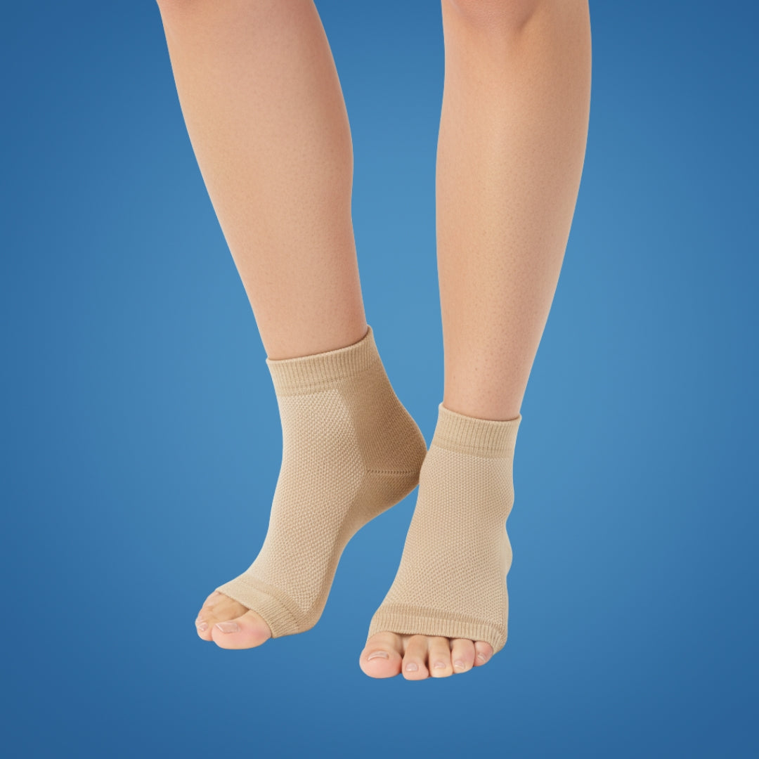 HeelEase | Gel Heel Repair Socks – Moisturising Gel Lining – Cushioned Open-Toe – Softens Cracked Heels Overnight – For Foot Relief Comfort