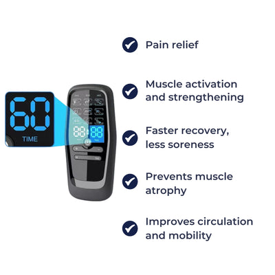 StimEase | Muscle Stimulator EMS – Intense Pain Relief – USB-Powered 10 Pads – Back & Shoulder Discomfort