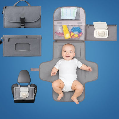 NappyEase | Portable Changing Mat – Waterproof – Foldable with Pockets – Easy Clean Comfort – Stress-Free Travel for Parents & Babies
