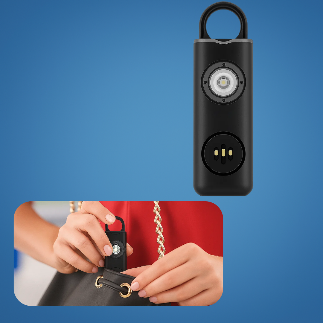 NightGuard | Personal Alarm Keychain – Ultra-Loud 130 dB Siren – Compact LED Torch Safety Device – For Night-Walkers Students & Commuters