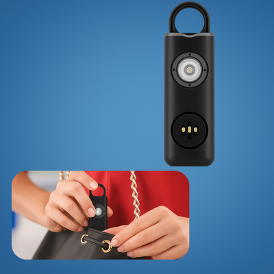 NightGuard | Personal Alarm Keychain – Ultra-Loud 130 dB Siren – Compact LED Torch Safety Device – For Night-Walkers Students & Commuters