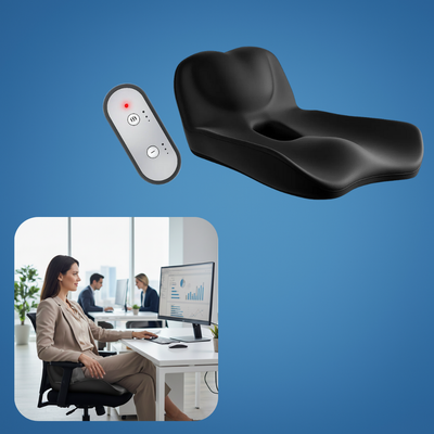 ReliefSeat | Haemorrhoid Seat Cushion – Memory Foam Pressure Relief – Warmth & Vibration Massage – Office Car Long Sitting Comfort