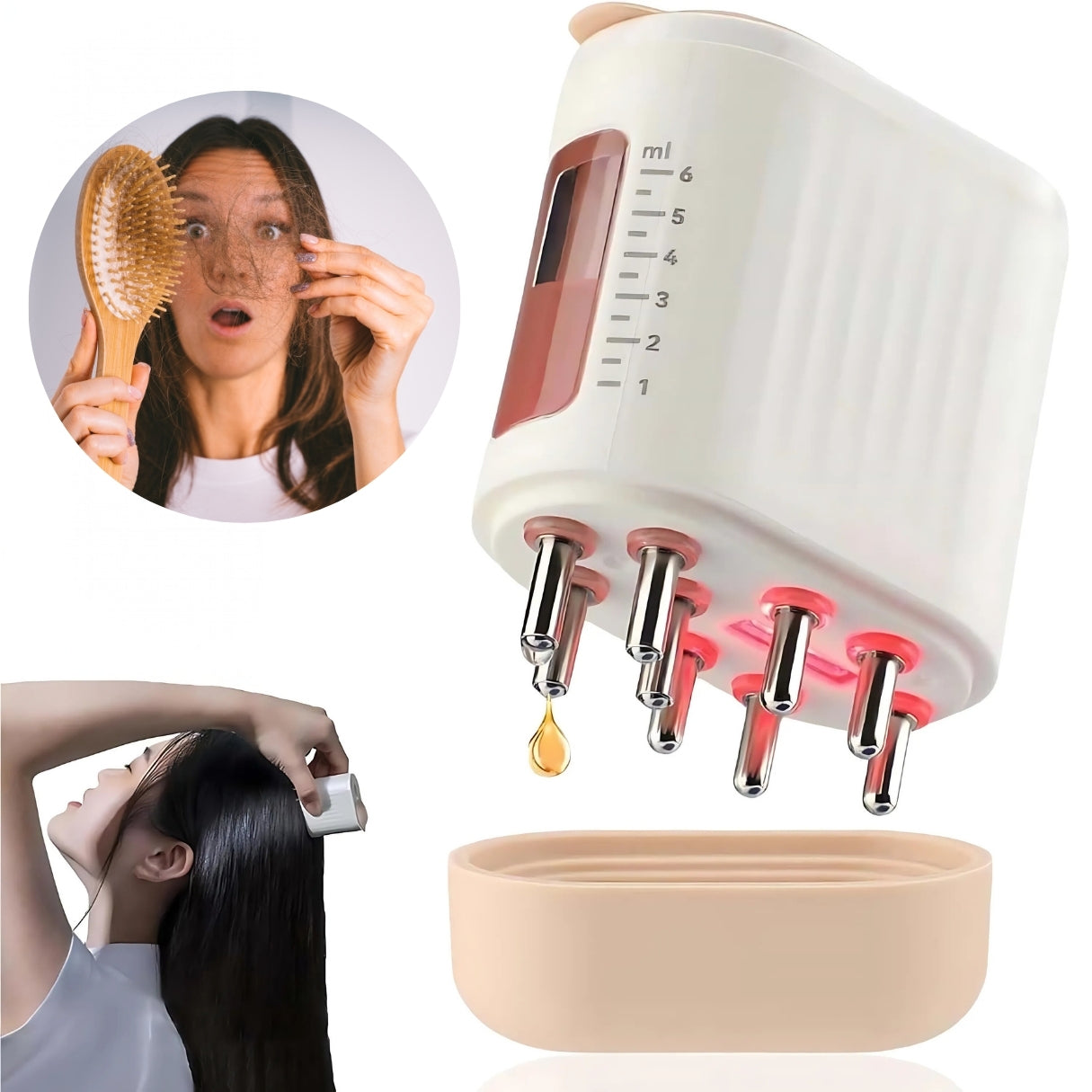 HairVibe Electric Scalp Massager | Improved Blood Circulation – Stress Relief to Promote Hair Growth and Scalp Health