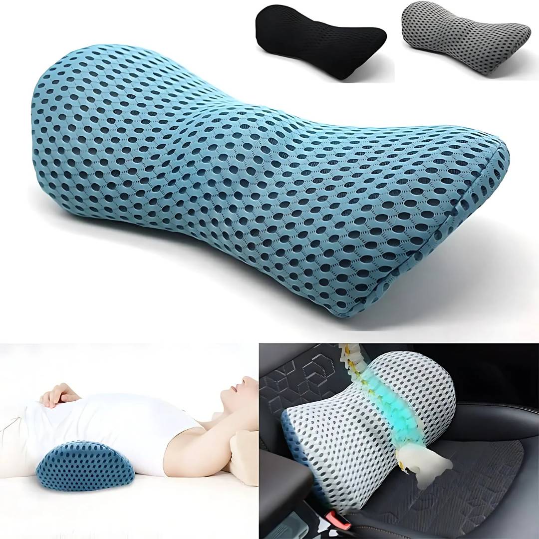 ComfortWave Lumbar Support Cushion | for Lower Back Pain Relief - Ergonomic Design for Office - Driving and Home Use