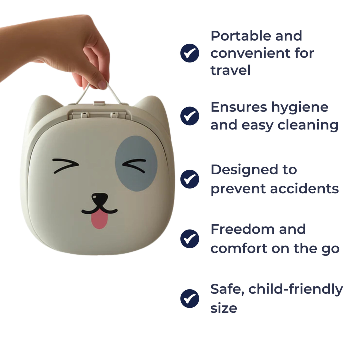 TravEase Potty | Portable Potty Toddler – Odour-Blocking Liners – Strong 50 kg Capacity – Travel & Day Out Use