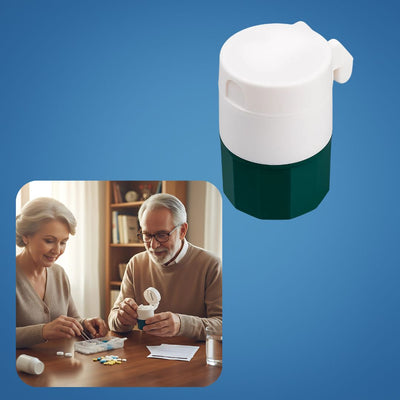DoseEase | Pill Cutter Crusher – Precision Splitting & Crushing – Durable Compact Case – Easy Swallowing Relief – Safer Dosing – Travel Ready