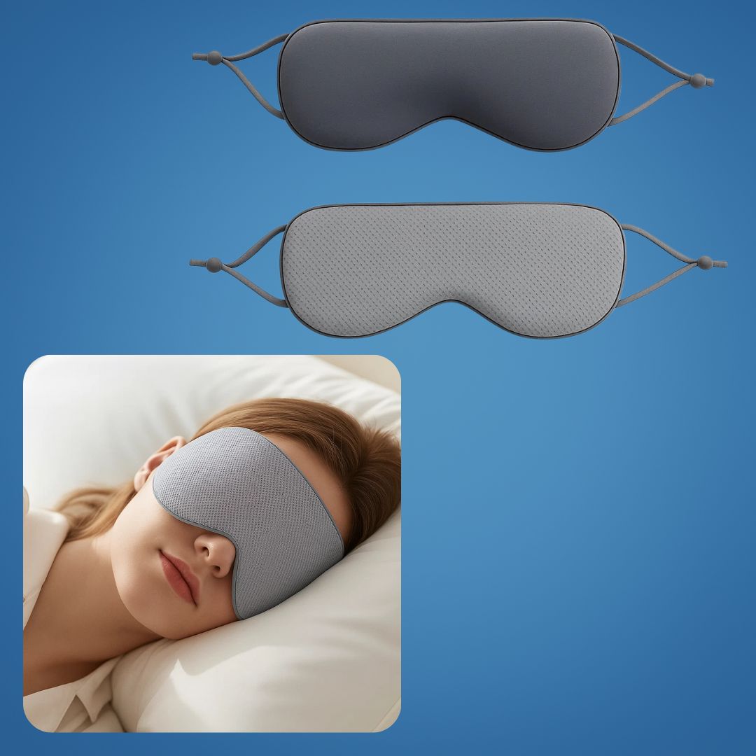 SleepFlex | Sleep Eye Mask – Dual-Temperature Warm and Cool Sides – Full-Coverage Blackout Design – For Travellers and Light-Sensitive Sleepers