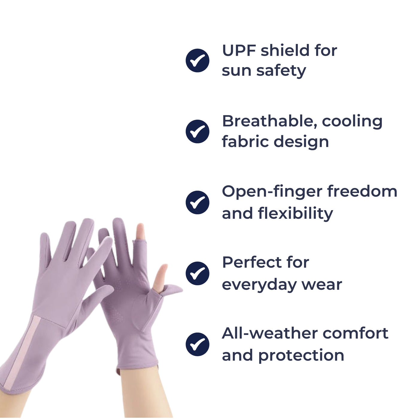 SunGuard | UV Protection Gloves – Breathable Cooling Fabric – Open Finger Touchscreen – Lightweight Comfort – Outdoor Driving & Cycling