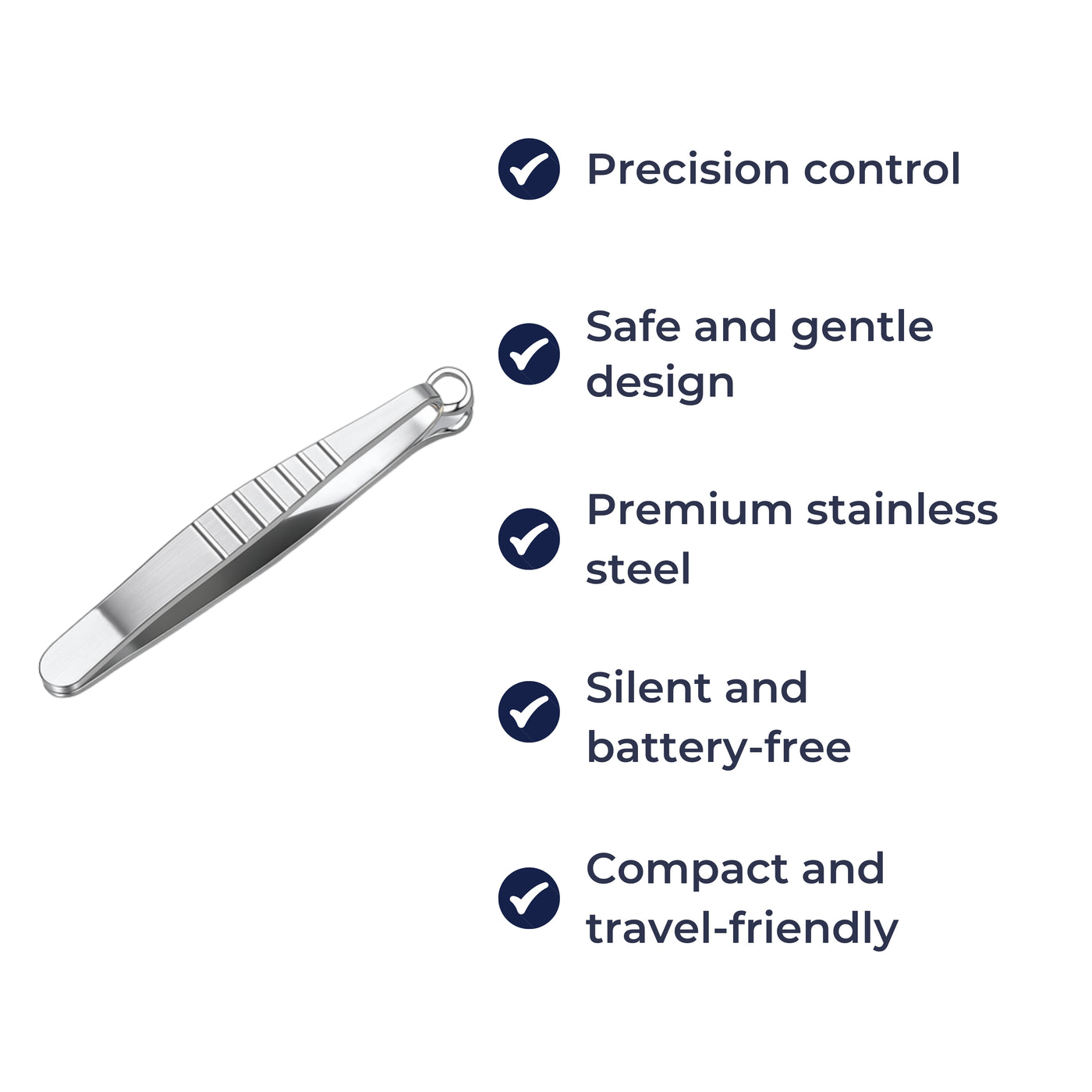 TrimSure | Nose Hair Tweezers – Safe Round Tip Design – Stainless Steel – Precise Grooming for Nose & Face