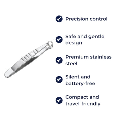 TrimSure | Nose Hair Tweezers – Safe Round Tip Design – Stainless Steel – Precise Grooming for Nose & Face
