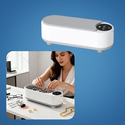 PureWave | Ultrasonic Cleaner – USB Rechargeable – 450 ML Tank – Deep Clean Removes Dirt Safely – For Glasses Jewellery Dentures at Home