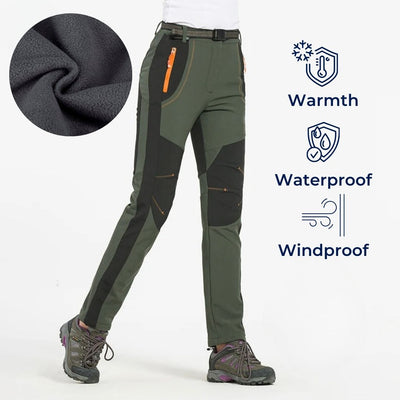 ArcticTrail Fleece Winter Pants for Women – Waterproof, Windproof, Durable, and Breathable for Hiking, Snowshoeing, and Winter Camping