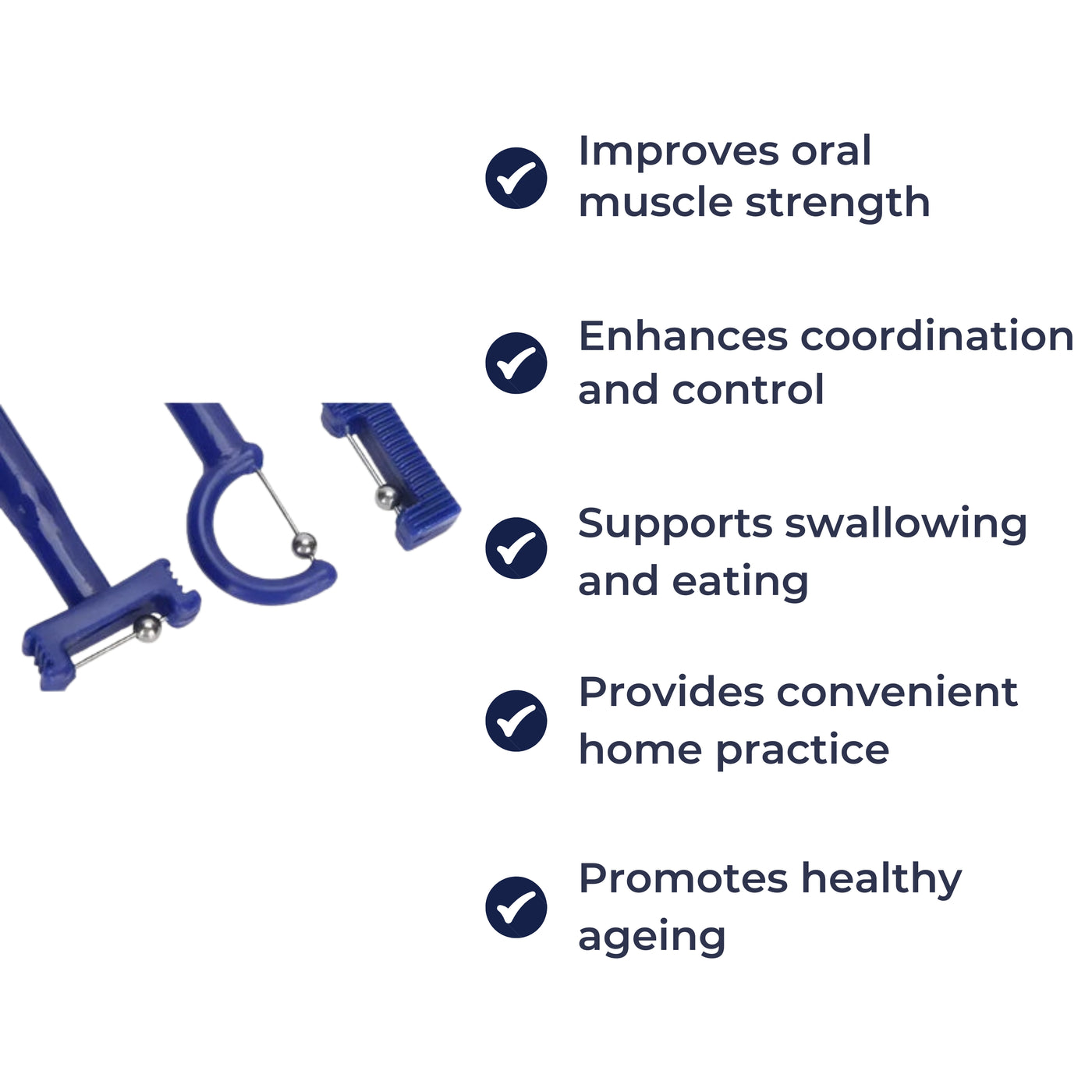VocaFlex | Oral Muscle Trainer – 3-Piece Tongue Tip Exerciser – Non-Slip Handle – Improves Speech & Swallowing Control