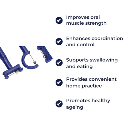 VocaFlex | Oral Muscle Trainer – 3-Piece Tongue Tip Exerciser – Non-Slip Handle – Improves Speech & Swallowing Control