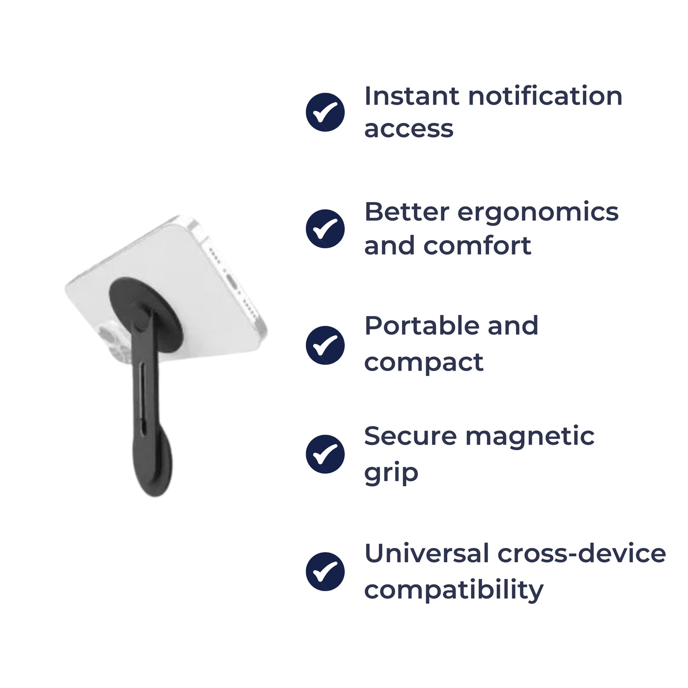 MagnaHold | Laptop Phone Mount – Magnetic Grip – 360° Adjustable Arm – Secure Hands-Free Viewing at Desk