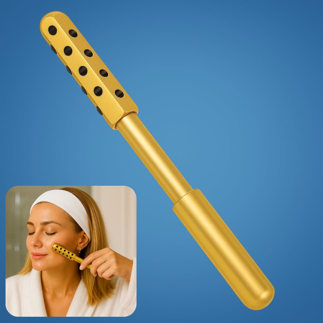 ContourEase | Face Roller Massager – Depuff & Lift Skin – Smooth Metal Cooling Design – Boost Circulation & Glow for Cheeks Neck Face