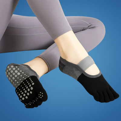 GripAlign | Pilates Five-Toe Grip Socks – Non-Slip Balance & Hygiene – Rubberised Dot Traction – Women’s Studio Confidence & Comfort