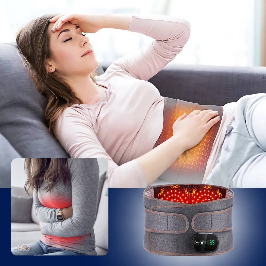 ThermaRelief Heated Belt for Back Pain | Red Light Therapy - Adjustable Belt - Relieves Back Pain - Relieves Muscle Tension - Improves Circulation