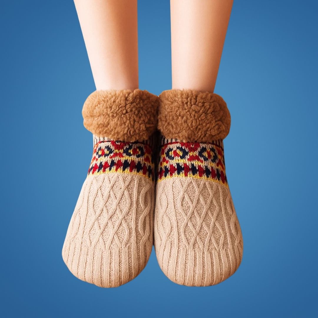 CosyNest | Thermal Slipper Socks – Fleece Lined – Non-Slip Grip – Stay Warm and Steady – Ultimate Comfort and Safety for Cold Floors