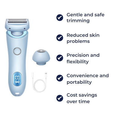 SilkGuard | Bikini Trimmer – Irritation-free Gentle Shave – Waterproof Wet & Dry – Precision Head – Women with Sensitive Skin