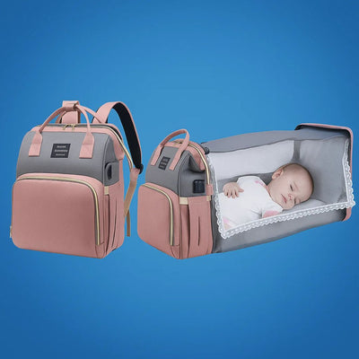 BabyVoyage | Foldable Baby Travel Cot – Waterproof Design – USB Charging Port – Ideal for On-the-Go Parents