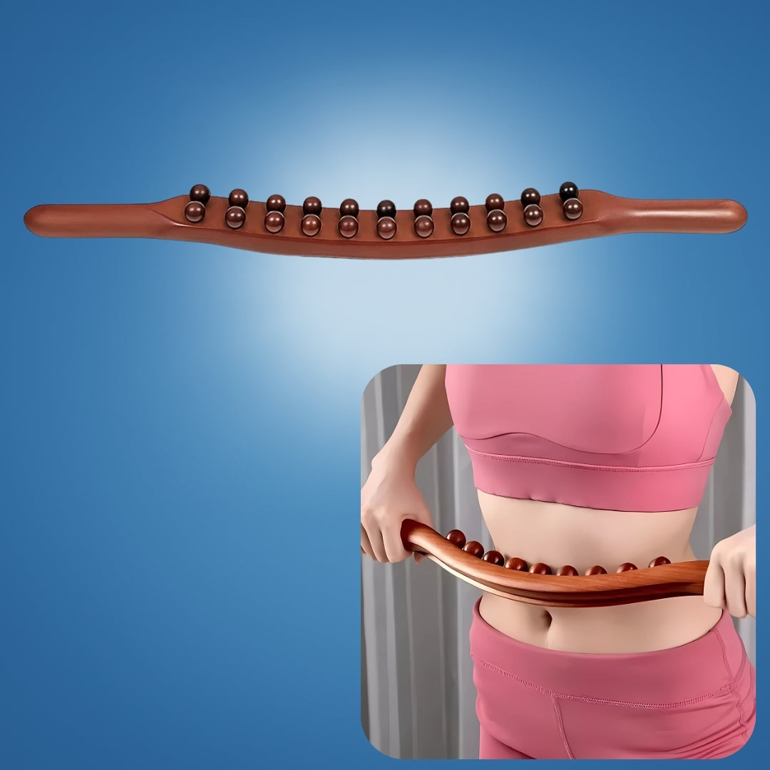 Flexirelief | Gua-Sha Massage Stick – Muscle Tension Relief – Natural Wood – Portable Wellness Tool – Circulation Boost – Deep Relaxation