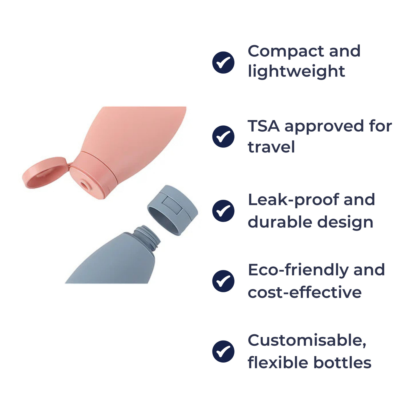 EcoVoyage Kit | Travel Cosmetic Bottle Set – Leak-Proof Silicone – 60 ml Refillable – Ideal for Carry-On Trips