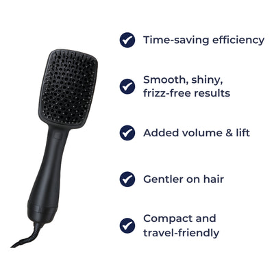 SilkFlow | Hair dryer brush – Volumising ionic technology – 1000W lightweight – Salon-quality blow dries at home