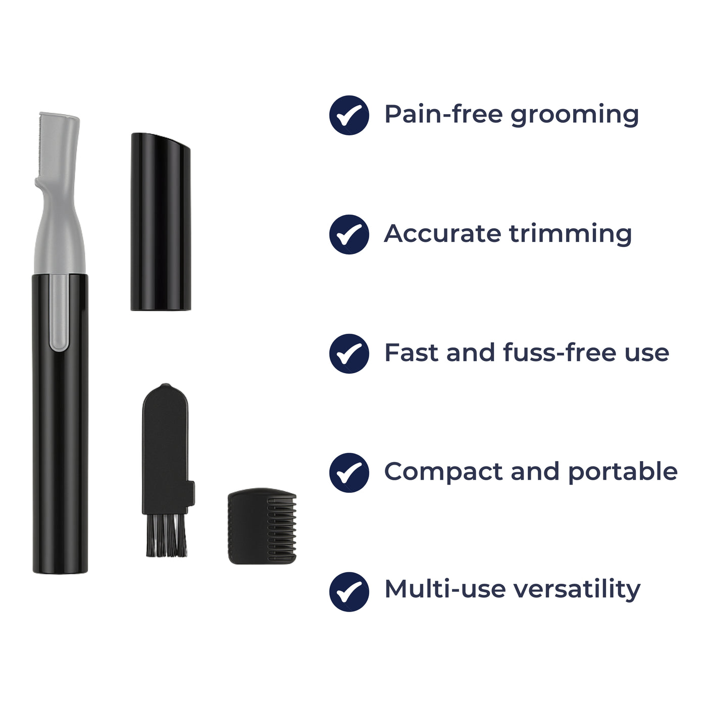 GroomEase | Eyebrow Trimmer – Painless Precision – Stainless Steel Mini Facial Shaver – For Sensitive Skin & On-the-Go Grooming