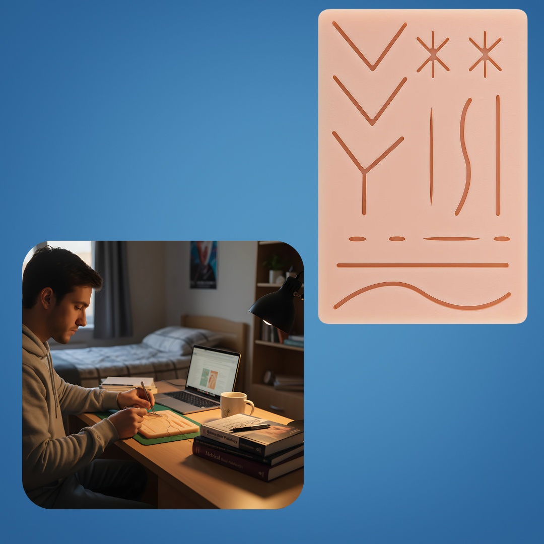 SuturePro | Suture Practice Pad – Realistic 3-Layer Silicone – Compact & Reusable – Medical Student Trainer for Confident Skill Practice