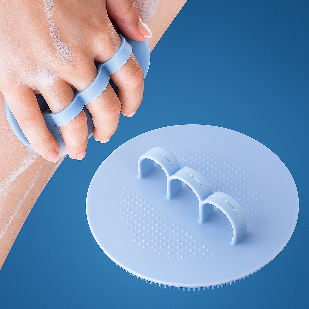 SilkPulse | Silicone Body Scrubber Bath Exfoliating Brush – Hygienic Deep Cleanse – Soft Silicone Bristles – Sensitive Skin Users