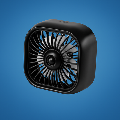 CoolGlow | USB Car Fan – 3-Speed Cooling – Colour-Changing LED Lights – Soft Rubber Vent Clip – Drivers & Passengers Summer Comfort