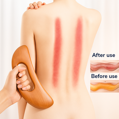 PureEase | Wooden Body Gua Sha Tool – Muscle Soreness Relief – Smooth Beechwood Finish – Full Body Massage – Relaxation & Recovery Benefits