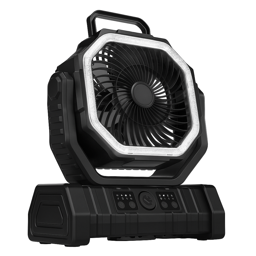 AirLumin | Portable Hangable Air Cooler – Extra Long Battery & Remote Control – LED Light & 20000 mAh Capacity – Camping & Patio Use