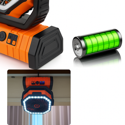 AirLumin | Portable Hangable Air Cooler – Extra Long Battery & Remote Control – LED Light & 20000 mAh Capacity – Camping & Patio Use