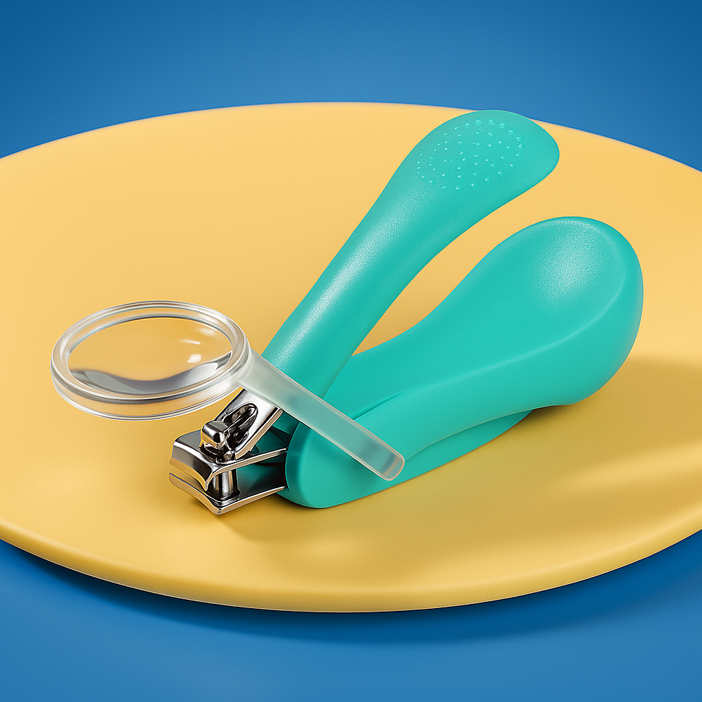 TinyFocus Groom | Baby Nail Clippers – Built-in Magnifier – Stainless Steel Blades – Safe Grip for Newborns & Infants