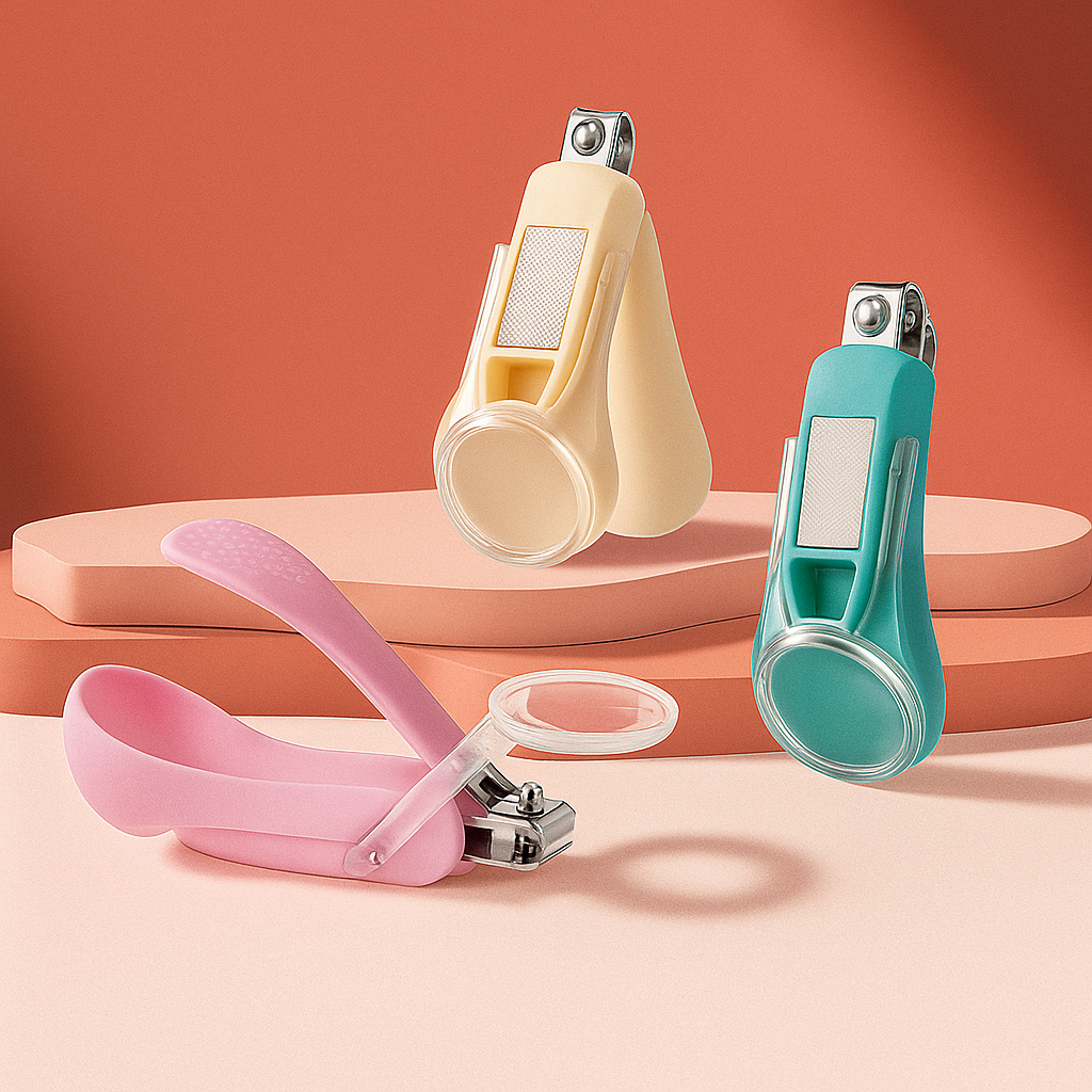 TinyFocus Groom | Baby Nail Clippers – Built-in Magnifier – Stainless Steel Blades – Safe Grip for Newborns & Infants