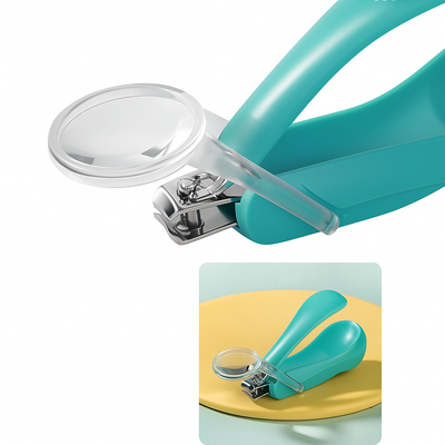 TinyFocus Groom | Baby Nail Clippers – Built-in Magnifier – Stainless Steel Blades – Safe Grip for Newborns & Infants