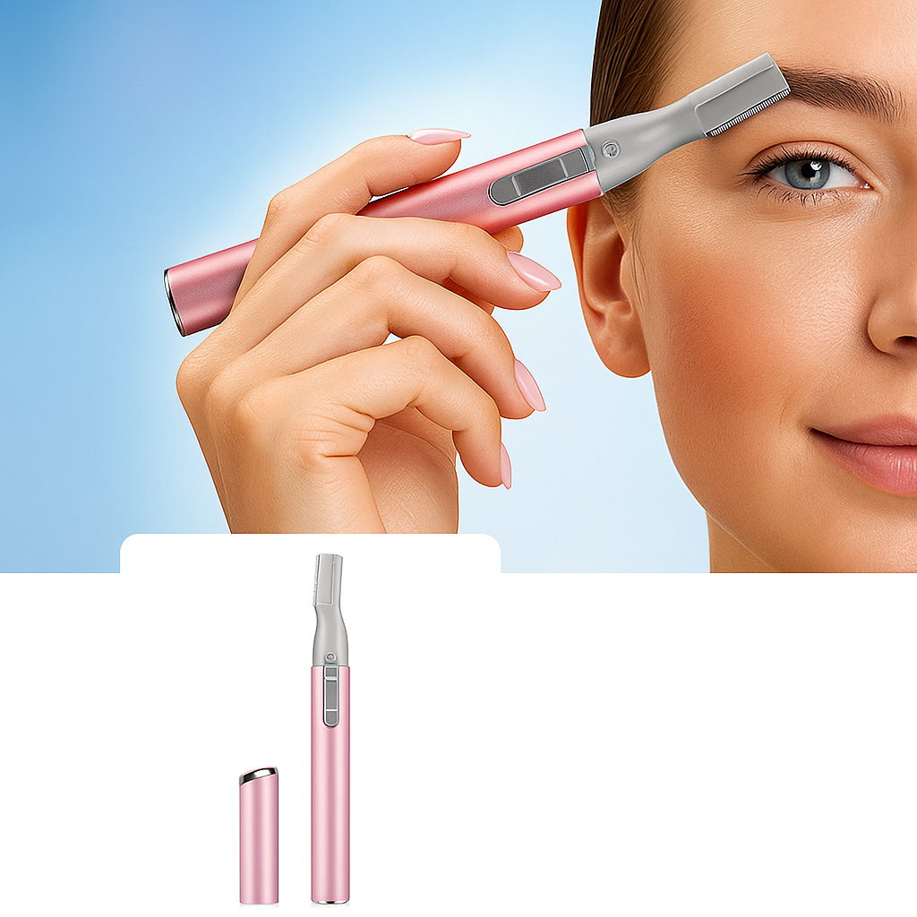 GroomEase | Eyebrow Trimmer – Painless Precision – Stainless Steel Mini Facial Shaver – For Sensitive Skin & On-the-Go Grooming