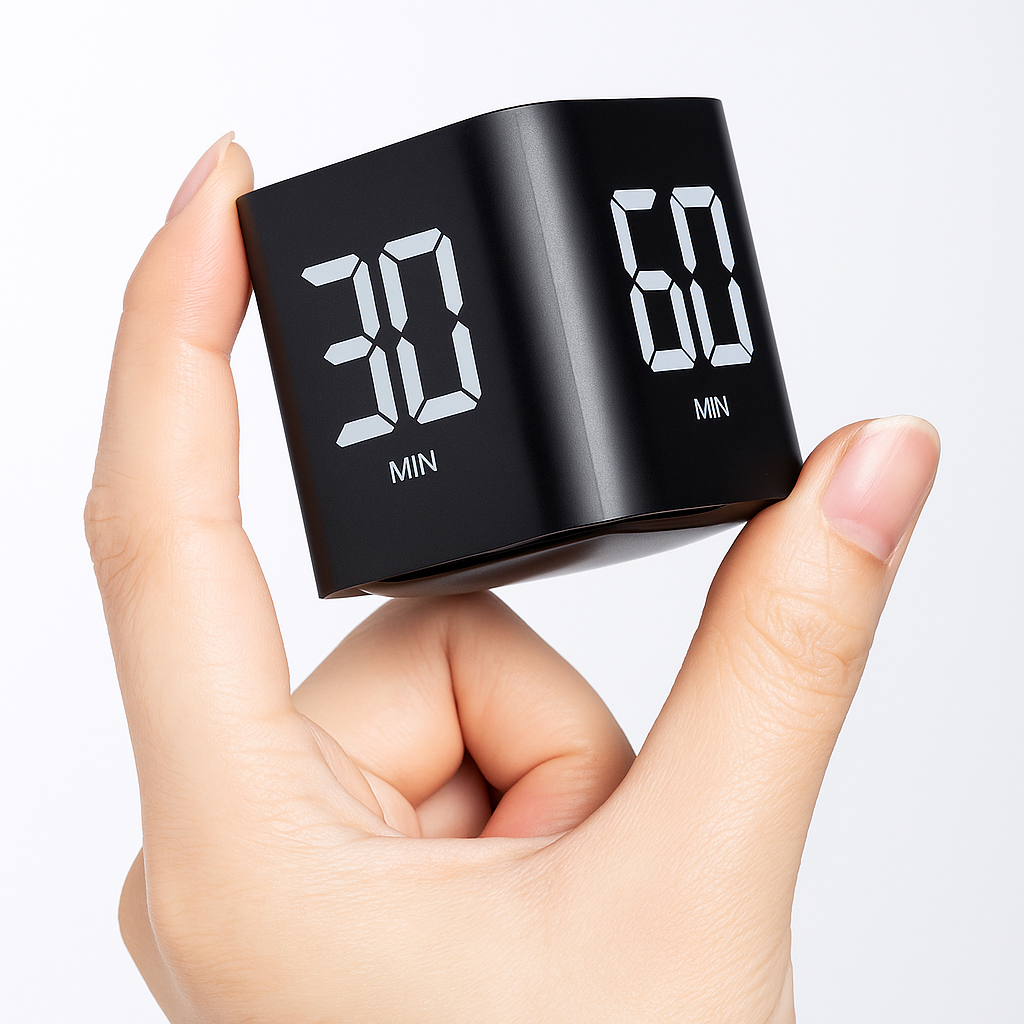 TimeFlip | Productivity Timer Cube – Instant Flip Start – Large LED Rechargeable Display – For Work Study Focus