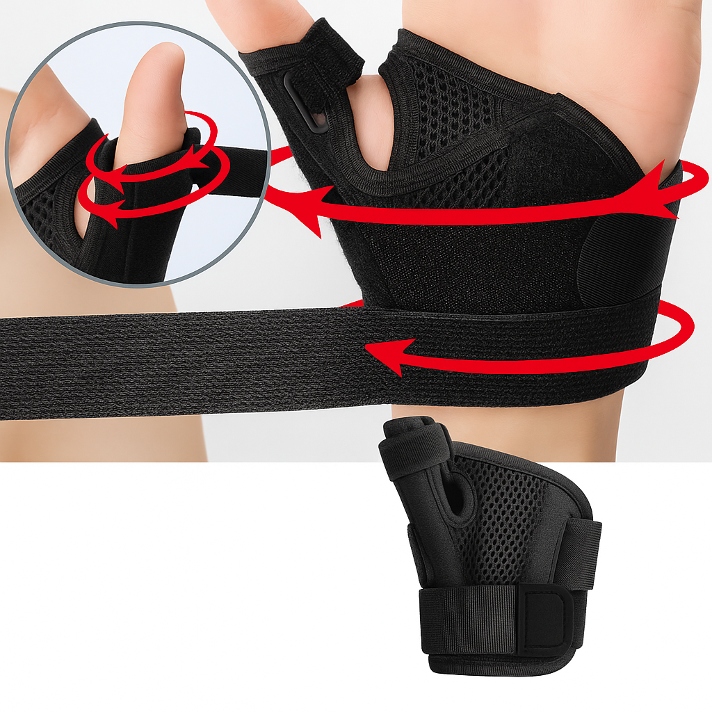 ThumbEase | Wrist Support Brace – Relief for De Quervain’s Tendonitis – Breathable Adjustable Compression – Everyday & Active Use